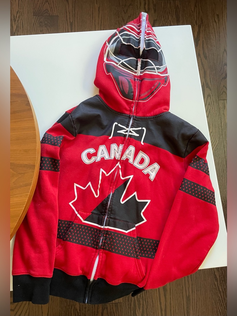 Canada Red & Black Kids Goalie Hoodie